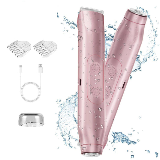 Akunbem Bikini Trimmer for Women, Electric Shaver and Razor Rechargeable 2-In-1