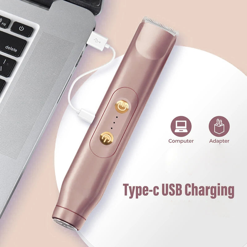 Akunbem Bikini Trimmer for Women, Electric Shaver and Razor Rechargeable 2-In-1