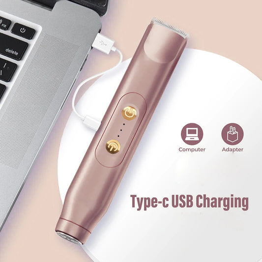 Akunbem Bikini Trimmer for Women, Electric Shaver and Razor Rechargeable 2-In-1